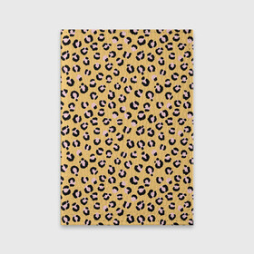 Обложка для паспорта матовая кожа с принтом Желтый леопардовый принт в Тюмени, натуральная матовая кожа | размер 19,3 х 13,7 см; прозрачные пластиковые крепления | желтый | леопардовый принт | паттерн | пятна | пятнистый | розовый | текстура