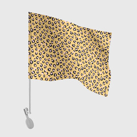 Флаг для автомобиля с принтом Желтый леопардовый принт в Тюмени, 100% полиэстер | Размер: 30*21 см | Тематика изображения на принте: желтый | леопардовый принт | паттерн | пятна | пятнистый | розовый | текстура