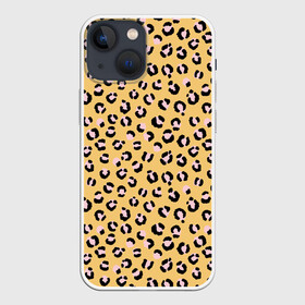 Чехол для iPhone 13 mini с принтом Желтый леопардовый принт в Тюмени,  |  | желтый | леопардовый принт | паттерн | пятна | пятнистый | розовый | текстура