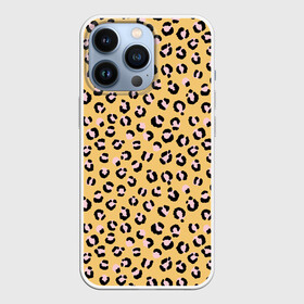 Чехол для iPhone 13 Pro с принтом Желтый леопардовый принт в Тюмени,  |  | Тематика изображения на принте: желтый | леопардовый принт | паттерн | пятна | пятнистый | розовый | текстура