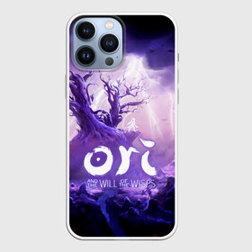 Чехол для iPhone 13 Pro Max с принтом Ori and the Will of the Wisps в Тюмени,  |  | adventure | computer game | lightning | ori | ori and the will of the wisps | rain | spirit of the forest | tree | дерево | дождь | дух леса | компьютерная игра | молния | ори | ори и блуждающие огоньки | приключения