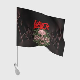 Флаг для автомобиля с принтом SLAYER | УБИЙЦА (Z) в Тюмени, 100% полиэстер | Размер: 30*21 см | rock | slayer | грув метал | джеф ханнем | керри кинг | ню метал | рок | трэш метал