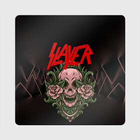 Магнит виниловый Квадрат с принтом SLAYER | УБИЙЦА (Z) в Тюмени, полимерный материал с магнитным слоем | размер 9*9 см, закругленные углы | Тематика изображения на принте: rock | slayer | грув метал | джеф ханнем | керри кинг | ню метал | рок | трэш метал