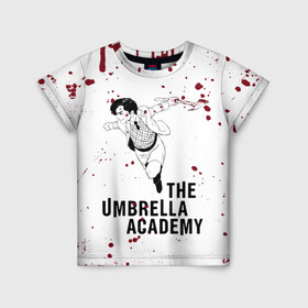 Детская футболка 3D с принтом Number 5 | The Umbrella Academy (Z) в Тюмени, 100% гипоаллергенный полиэфир | прямой крой, круглый вырез горловины, длина до линии бедер, чуть спущенное плечо, ткань немного тянется | 5 | dark horse comics | netflix | number 5 | the umbrella academy | umbrella | академия амбрелла | комикс | комильфо | номер 5 | реджинальд харгривз | харгривз | хэйзел