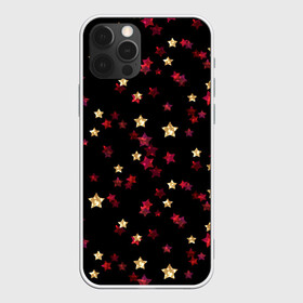 Чехол для iPhone 12 Pro Max с принтом Блестящие звезды на черном в Тюмени, Силикон |  | абстрактный | блеск | детский | женский | звезды | золото | золотые звезды