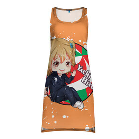 Платье-майка 3D с принтом Yachi Hitoka | Haikyu | Волейбол (Z) в Тюмени, 100% полиэстер | полуприлегающий силуэт, широкие бретели, круглый вырез горловины, удлиненный подол сзади. | haikuu | haikyu | haikyuu | yachi hitoka | волейбол | спортивная манга | хайку | хайкю