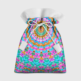 Подарочный 3D мешок с принтом разноцветный калейдоскоп  в Тюмени, 100% полиэстер | Размер: 29*39 см | детский | женский | калейдоскоп | круглый | орнамент | розовый | этнический