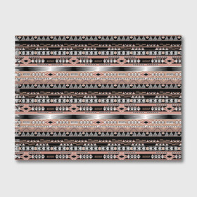 Альбом для рисования с принтом Полосатый этнический орнамент  в Тюмени, 100% бумага
 | матовая бумага, плотность 200 мг. | абстрактный | геометрические фигуры | коричневый | полосатый узор | полосы | черный и коричневый | этнический