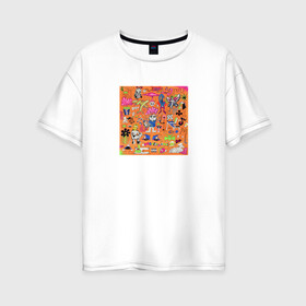 Женская футболка хлопок Oversize с принтом MAYOT в Тюмени, 100% хлопок | свободный крой, круглый ворот, спущенный рукав, длина до линии бедер
 | mayot | альбом | заправка кид 2 | обложка | обложка альбома | хип хоп