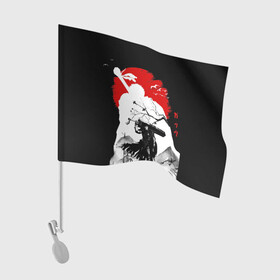 Флаг для автомобиля с принтом Берсерк силуэт Гатса в Тюмени, 100% полиэстер | Размер: 30*21 см | Тематика изображения на принте: berserk | аниме | берсерк | бирсерк | гатс | гатц | клеймо