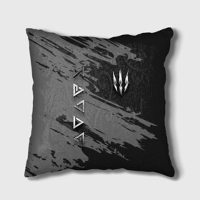 Подушка 3D с принтом THE WITCHER SILVER LOGO в Тюмени, наволочка – 100% полиэстер, наполнитель – холлофайбер (легкий наполнитель, не вызывает аллергию). | состоит из подушки и наволочки. Наволочка на молнии, легко снимается для стирки | Тематика изображения на принте: the witcher | ведьмак | витчер | зе витчер | зе вичер | игра | компьютерная игра | лого | логотип | серебро