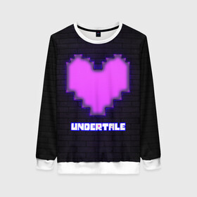 Женский свитшот 3D с принтом UNDERTALE PURPLE HEART в Тюмени, 100% полиэстер с мягким внутренним слоем | круглый вырез горловины, мягкая резинка на манжетах и поясе, свободная посадка по фигуре | Тематика изображения на принте: sans | undertale | андертале | андертейл | игра | подземная история | подземная сказка | санс | сердце | ундертале