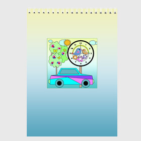 Скетчбук с принтом Яркая аппликация для мальчика  в Тюмени, 100% бумага
 | 48 листов, плотность листов — 100 г/м2, плотность картонной обложки — 250 г/м2. Листы скреплены сверху удобной пружинной спиралью | автомобиль | аппликация | деревья | детский | для мальчика | иллюстрация | малышам | машина | часы