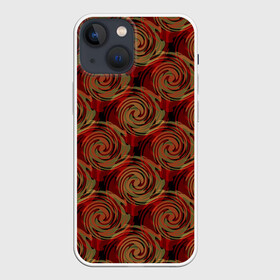 Чехол для iPhone 13 mini с принтом Красно оливковый ретро в Тюмени,  |  | абстрактный | детский | кольца | коричневый | красный | круги | модный | молодежный | оливковый | ретро