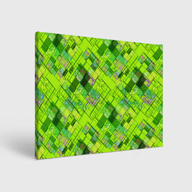 Холст прямоугольный с принтом Ярко-зеленый абстрактный узор в Тюмени, 100% ПВХ |  | абстрактный | геометрический | детский | зеленый неоновый | креативный | модный | молодежный | неоновый | яркий зеленый