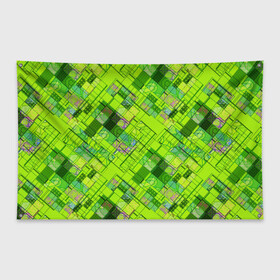 Флаг-баннер с принтом Ярко-зеленый абстрактный узор в Тюмени, 100% полиэстер | размер 67 х 109 см, плотность ткани — 95 г/м2; по краям флага есть четыре люверса для крепления | абстрактный | геометрический | детский | зеленый неоновый | креативный | модный | молодежный | неоновый | яркий зеленый