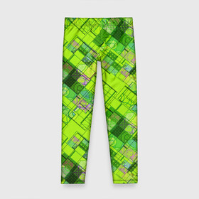 Детские леггинсы 3D с принтом Ярко-зеленый абстрактный узор в Тюмени, полиэстер 85%, спандекс 15% | эластичный пояс, зауженный крой | абстрактный | геометрический | детский | зеленый неоновый | креативный | модный | молодежный | неоновый | яркий зеленый