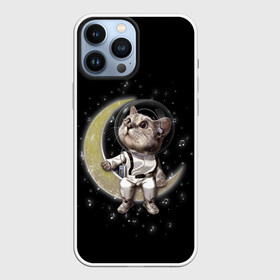 Чехол для iPhone 13 Pro Max с принтом КОТИК НА ЛУНЕ в Тюмени,  |  | astronawt | cat | dark | music | night | space | stars | астронавт | животные | звезды | звери | космонавт | космос | кот | котик | музыка | ночь | плеер | скафандр