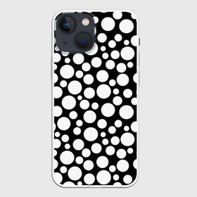 Чехол для iPhone 13 mini с принтом Черно белый горох в Тюмени,  |  | в горошек | горох | детский | женский | модный | ретро | черно белый