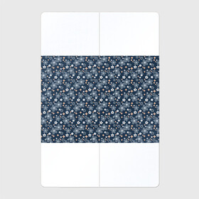 Магнитный плакат 2Х3 с принтом Синий цветочный узор  в Тюмени, Полимерный материал с магнитным слоем | 6 деталей размером 9*9 см | Тематика изображения на принте: деревенский | детский | для девочек | женский | ретро | синий | цветочный узор | цветы