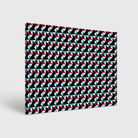 Холст прямоугольный с принтом Красно-черный абстрактный узор в Тюмени, 100% ПВХ |  | абстрактный | геометрические фигуры | модный | молодежный | ртеугольники | современный
