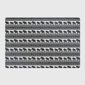 Магнитный плакат 3Х2 с принтом Черно-белый узор слоны в Тюмени, Полимерный материал с магнитным слоем | 6 деталей размером 9*9 см | африканский | монохромный узор | орнамент | полосы | серый | серый и черный | слоны | этнический