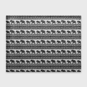 Обложка для студенческого билета с принтом Черно-белый узор слоны в Тюмени, натуральная кожа | Размер: 11*8 см; Печать на всей внешней стороне | Тематика изображения на принте: африканский | монохромный узор | орнамент | полосы | серый | серый и черный | слоны | этнический