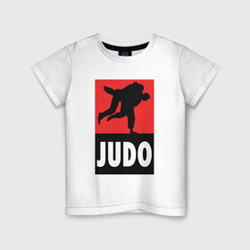 Детская футболка хлопок с принтом Judo в Тюмени, 100% хлопок | круглый вырез горловины, полуприлегающий силуэт, длина до линии бедер | fighter | japan | judo | mma | sport | ufc | warrior | боец | бой | воин | дзюдо | дзюдоист | единоборства | карате | поединок | спорт | спортсмен | чемпион | япония