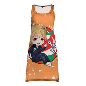 Платье-майка 3D с принтом Yachi Hitoka | Haikyu | Волейбол (Z) в Тюмени, 100% полиэстер | полуприлегающий силуэт, широкие бретели, круглый вырез горловины, удлиненный подол сзади. | haikuu | haikyu | haikyuu | yachi hitoka | волейбол | сёё | сёё хината | спортивная манга | хайку | хайкю | хината