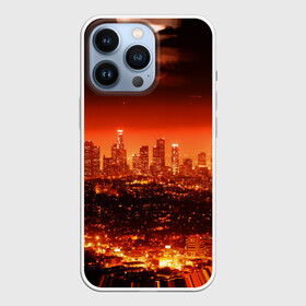 Чехол для iPhone 13 Pro с принтом Закат в Нью Йорке в Тюмени,  |  | город | закат | красный | луна | мегаполис | месяц | нью йорк | яркий