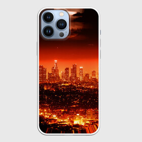 Чехол для iPhone 13 Pro Max с принтом Закат в Нью Йорке в Тюмени,  |  | Тематика изображения на принте: город | закат | красный | луна | мегаполис | месяц | нью йорк | яркий