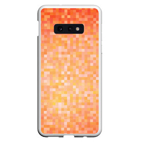 Чехол для Samsung S10E с принтом Оранжевая пиксель абстракция в Тюмени, Силикон | Область печати: задняя сторона чехла, без боковых панелей | halloween | pixel art | абстракция | оранжевый | осенний | пиксели | пиксель арт | пиксельный | рыжий | хэллоуин