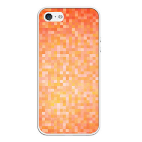 Чехол для iPhone 5/5S матовый с принтом Оранжевая пиксель абстракция в Тюмени, Силикон | Область печати: задняя сторона чехла, без боковых панелей | halloween | pixel art | абстракция | оранжевый | осенний | пиксели | пиксель арт | пиксельный | рыжий | хэллоуин