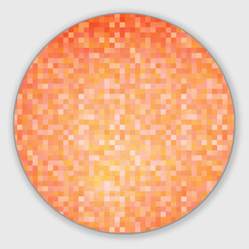 Коврик для мышки круглый с принтом Оранжевая пиксель абстракция в Тюмени, резина и полиэстер | круглая форма, изображение наносится на всю лицевую часть | halloween | pixel art | абстракция | оранжевый | осенний | пиксели | пиксель арт | пиксельный | рыжий | хэллоуин