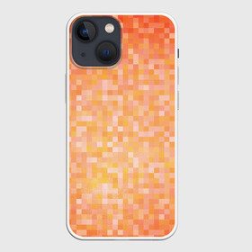 Чехол для iPhone 13 mini с принтом Оранжевая пиксель абстракция в Тюмени,  |  | halloween | pixel art | абстракция | оранжевый | осенний | пиксели | пиксель арт | пиксельный | рыжий | хэллоуин