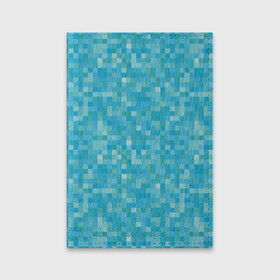 Обложка для паспорта матовая кожа с принтом Бирюзовая пиксель абстракция в Тюмени, натуральная матовая кожа | размер 19,3 х 13,7 см; прозрачные пластиковые крепления | Тематика изображения на принте: pixel art | абстракция | бирюзовый | изумрудный | пиксели | пиксель арт | пиксельный