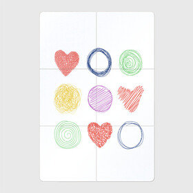 Магнитный плакат 2Х3 с принтом Цветные сердца и круги в Тюмени, Полимерный материал с магнитным слоем | 6 деталей размером 9*9 см | карандаш | круги | рисование | сердце | узор