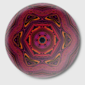 Значок с принтом Абстрактный калейдоскоп в Тюмени,  металл | круглая форма, металлическая застежка в виде булавки | абстракция | калейдоскоп | краски