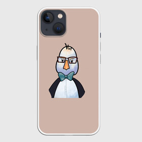 Чехол для iPhone 13 с принтом Умная птица в Тюмени,  |  | bird | brain | scientist | голубь | мозг | очки | пингвин | птица | учёный