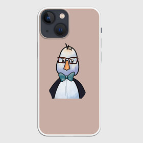 Чехол для iPhone 13 mini с принтом Умная птица в Тюмени,  |  | bird | brain | scientist | голубь | мозг | очки | пингвин | птица | учёный