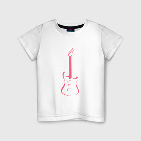 Детская футболка хлопок с принтом Акстар Гитара в Тюмени, 100% хлопок | круглый вырез горловины, полуприлегающий силуэт, длина до линии бедер | гитара | класика | минимализм | музыка | поп арт | струны.