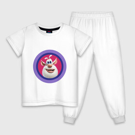 Детская пижама хлопок с принтом Буба диско в Тюмени, 100% хлопок |  брюки и футболка прямого кроя, без карманов, на брюках мягкая резинка на поясе и по низу штанин
 | booba | buba. бубба | буба | домовой | пушистый домовой