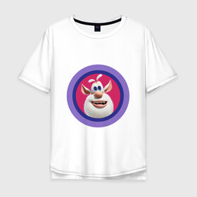 Мужская футболка хлопок Oversize с принтом Буба диско в Тюмени, 100% хлопок | свободный крой, круглый ворот, “спинка” длиннее передней части | booba | buba. бубба | буба | домовой | пушистый домовой