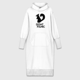 Платье удлиненное хлопок с принтом Dont panic (black) в Тюмени,  |  | dont panic | без паники | белка | опасность | паника | противогаз | скунс | тревога