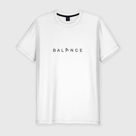 Мужская футболка хлопок Slim с принтом Balance в Тюмени, 92% хлопок, 8% лайкра | приталенный силуэт, круглый вырез ворота, длина до линии бедра, короткий рукав | balance | yoga | баланс | йога | равновесие
