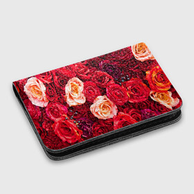 Картхолдер с принтом с принтом Букет роз в Тюмени, натуральная матовая кожа | размер 7,3 х 10 см; кардхолдер имеет 4 кармана для карт; | Тематика изображения на принте: большие | букет | девушкам | красивые | пышные | розы | цветы | яркие