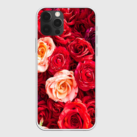Чехол для iPhone 12 Pro с принтом Букет роз в Тюмени, силикон | область печати: задняя сторона чехла, без боковых панелей | большие | букет | девушкам | красивые | пышные | розы | цветы | яркие