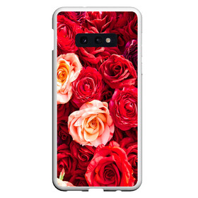 Чехол для Samsung S10E с принтом Букет роз в Тюмени, Силикон | Область печати: задняя сторона чехла, без боковых панелей | Тематика изображения на принте: большие | букет | девушкам | красивые | пышные | розы | цветы | яркие