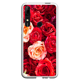 Чехол для Honor P Smart Z с принтом Букет роз в Тюмени, Силикон | Область печати: задняя сторона чехла, без боковых панелей | большие | букет | девушкам | красивые | пышные | розы | цветы | яркие