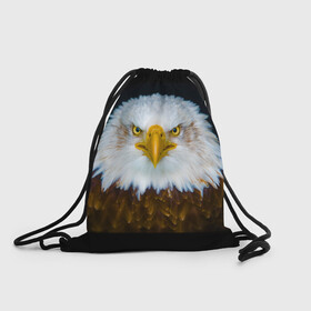 Рюкзак-мешок 3D с принтом Белоголовый орлан в Тюмени, 100% полиэстер | плотность ткани — 200 г/м2, размер — 35 х 45 см; лямки — толстые шнурки, застежка на шнуровке, без карманов и подкладки | грозный | красивый | опасный | орлан | пернатый | птица | хищный